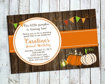 Pumpkin Birthday Invite