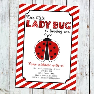 Coccinelle Invitation Et Carte De Remerciement Etsy Coccinelle Invitation Et Carte De Remerciement Etsy