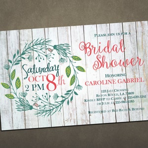 Beautiful Floral Bridal Shower Invite image 1
