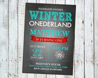 Winter ONEDER Land Birthday Invitation