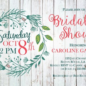 Beautiful Floral Bridal Shower Invite image 2