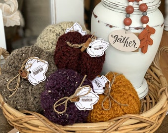 Calabaza rústica de crochet: decoración para bodas de otoño