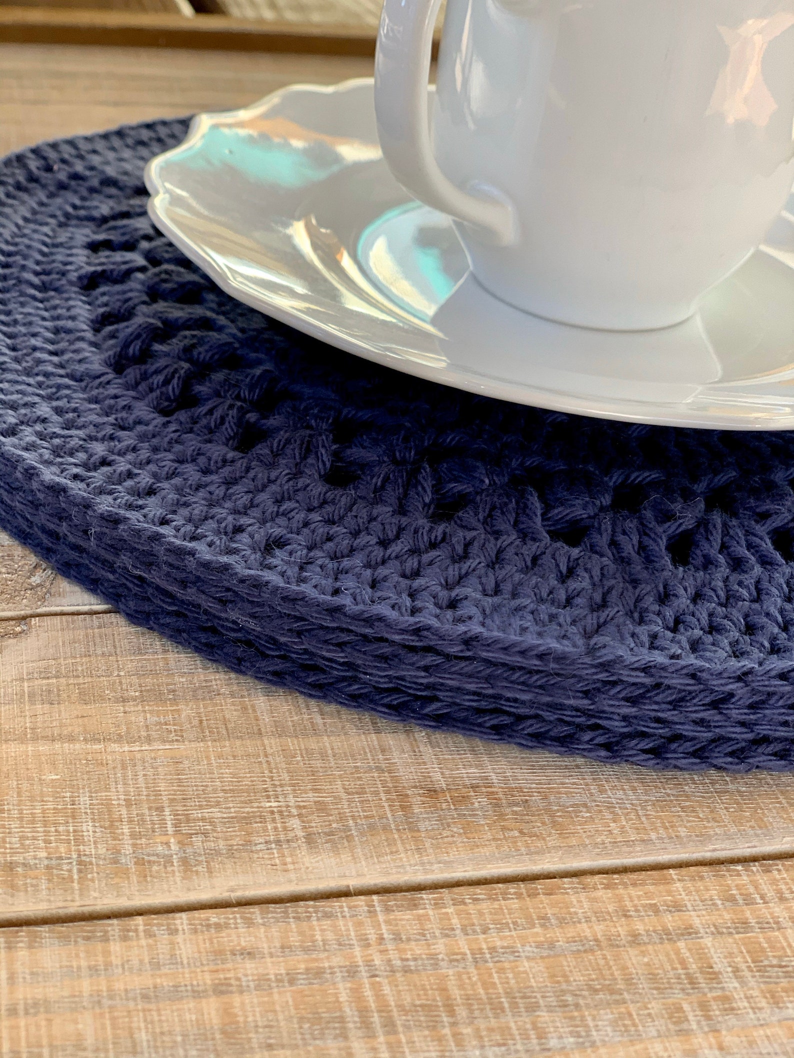 Farmhouse Placemats Round Placemats Crochet Placemats Etsy