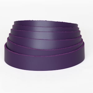 Purple Latigo Leather Strip  Belts-Dog Collars Hat Bands Purse Strap at 18 inches to 96 inch lengths 6-6-7 oz (2.4-2.8 mm) Choose your width