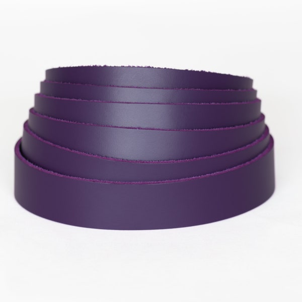 Purple Latigo Leather Strip  Belts-Dog Collars Hat Bands Purse Strap at 18 inches to 96 inch lengths 6-6-7 oz (2.4-2.8 mm) Choose your width