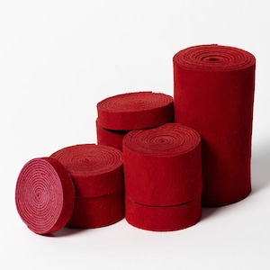 Strips of Suede Red Leather 48 or 24 Inch Length 4-4.5 oz. Thick Three Eighths-4 Inch Width For Jewelry Making Leather Crafters, Hat Bands
