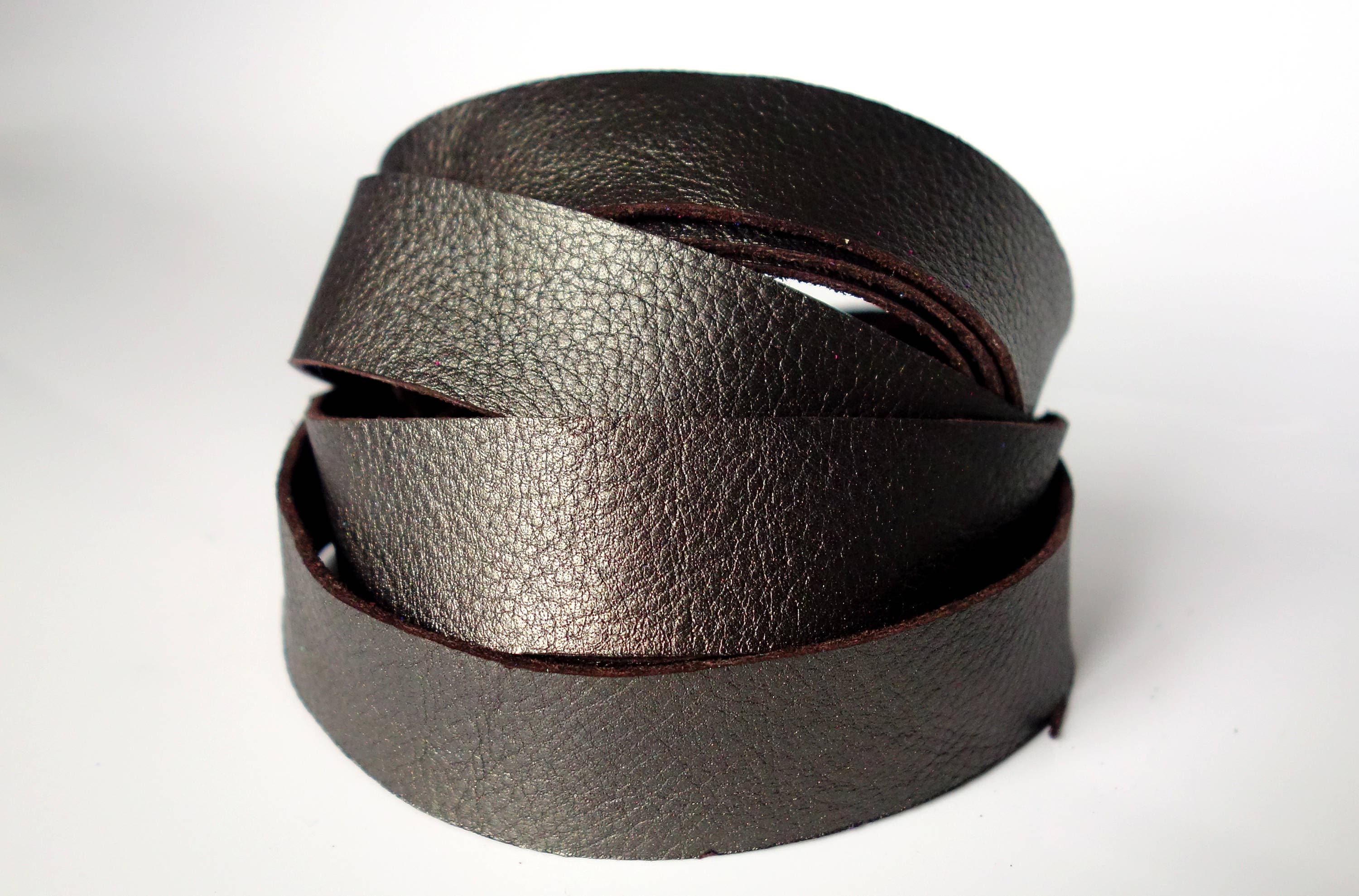 Leather Metallic Strips Antique Brass 3-3.5oz. Leather Trim Craft Leather Jewelry Making Bracelets Hat Band Accessories Watch Strap Leather