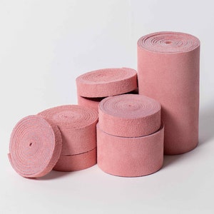 Pink Strips of Suede Leathe 60 48 24 Inch Length 4-4.5 oz. Thick Three Eighths-4 Inch Width For Jewelry Making Leather Crafters, Hat Bands