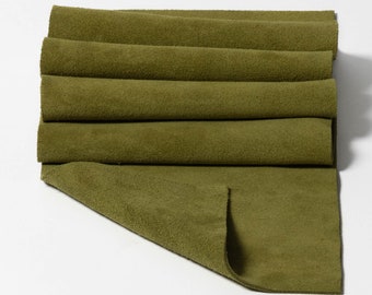 Loden Small Size Soft Suede Leather Panel Pieces 4x4 6x6 4x8 (Click On Item Details and scroll down for More Sizes)