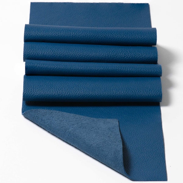 Honda Blue Leather Top Grain Panel Pieces  3-3.5oz. (1.2-1.4mm) Great for Small Leather Goods Pouches Earring Bag Tags Book Marks