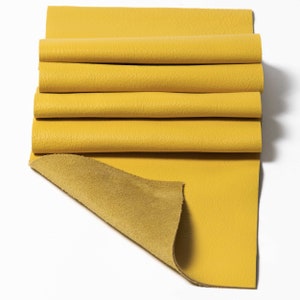 Gelbes Leder Top Grain Panel Stücke 3-3.5oz. (1,2-1,4mm) Ideal für kleine Lederwaren Beutel Ohrring Taschenanhänger Lesezeichen