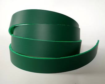 Green Latigo Leather Strips in 18 -96 inch lengths Belts Dog Collars Hat Bands Purse Straps Strips at 6-7 oz. (2.4-2.8 mm)uscrafthouse