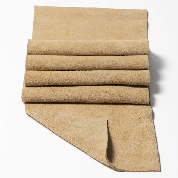 Tan Medium Size Soft Suede Leather Panel Pieces 6x8 8x10 6x12 (Click On Item Details and scroll down for More Sizes)