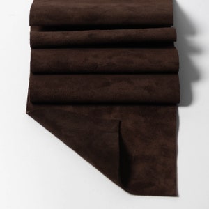 Dark Brown Large Size Soft Suede Leather Panel Pieces 12x12 20x20 (Click On Item Details and scroll down for More Sizes)