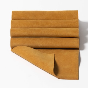 Gold Large Size Soft Suede Leather Panel Pieces 12x12 20x20 (Click On Item Details and scroll down for More Sizes)