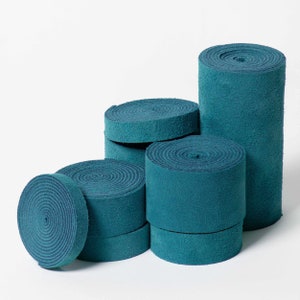 Teal Strips of Suede Leather  24 48 60 Inch Length 4-4.5 oz Three Eighths to 4 Inch Widths For Jewelry Making Leather Crafters Hat Bands