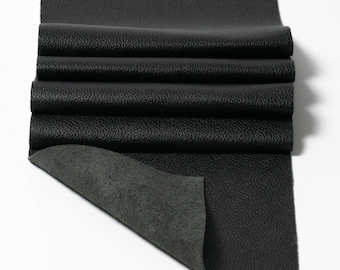 Black Leather Top Grain Panel Pieces  3-3.5oz. (1.2-1.4mm) Great for Small Leather Goods Pouches Earring Bag Tags Book Marks