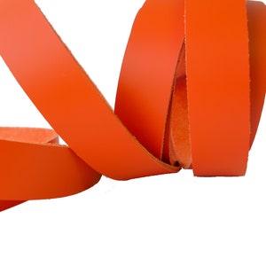 Orange Latigo Leather Strips at 18 36 60 72 and 96 inch lengths Belts Dog Collars Hat Bands Purse Straps Choose Widths 6-7 oz. 2.4-2.8 mm image 2