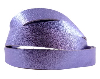 Strip Leather Metallic Lavender 3-3.5oz. Leather Trim Craft Leather Jewelry Making Bracelets Hat Band Accessories Watch Strap Leather