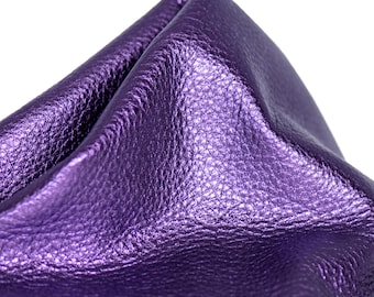 Leather Pieces Metallic Purple 3-3.5oz.(1.2-1.4mm) 4x4 Inche to 20x20 inch Squares Great for Jewelry Making-Leather Scraps