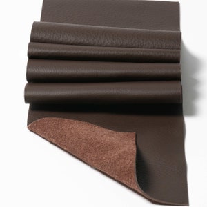 Brown Leather Top Grain Panel Pieces  3-3.5oz. (1.2-1.4mm) Great for Small Leather Goods Pouches Earring Bag Tags Book Marks