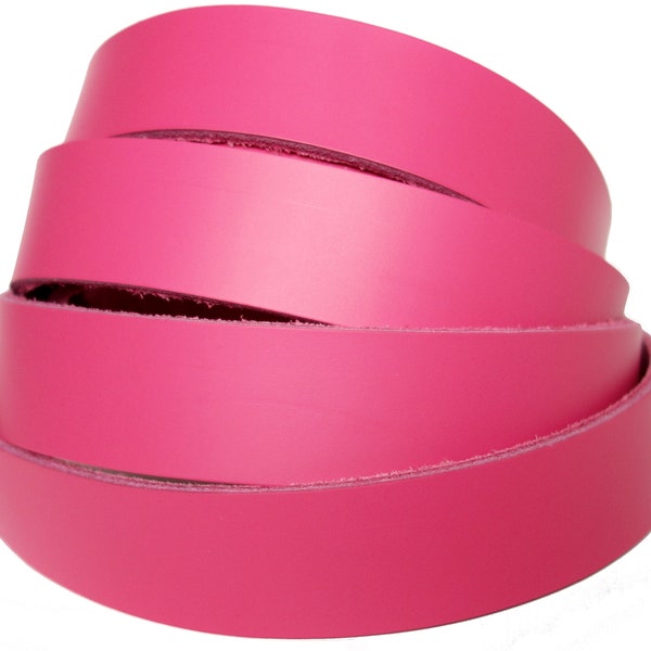 Hot Pink Latigo Leather Strips in 18 through 96 inch Lengths Belts Dog Collars Hat Band Purse Straps Choose your width 6 to 7 oz. 2.4 2.8 mm