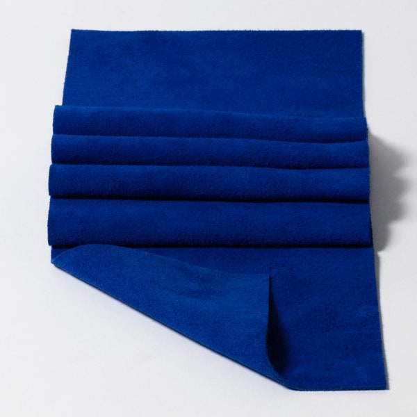 Royal Blue Large Size Soft Suede Leather Panel Pieces 12x12 20x20 (Click On Item Details and scroll down for More Sizes)