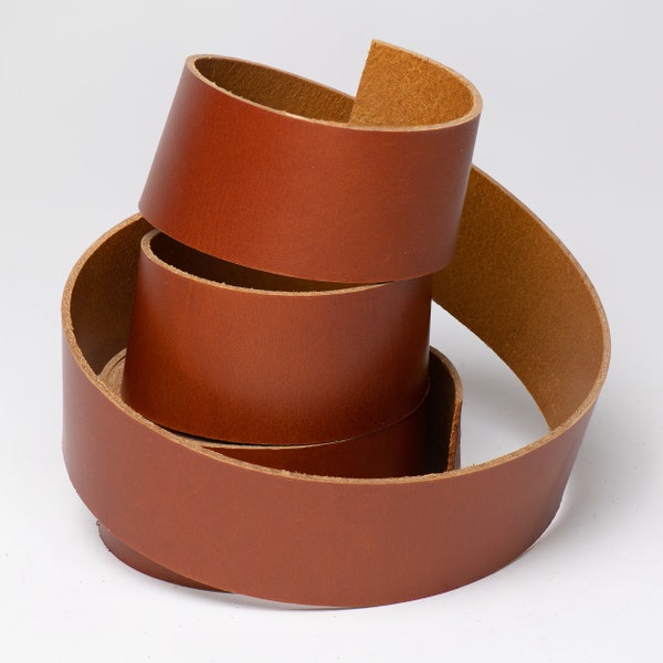 Cognac Latigo Leather Strips 6-7 oz (1.6-2mm) thick-Belts-Dog Collars-Hat Bands-Straps Choose Widths Up To 94 Inch Length