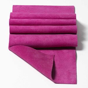 Raspberry Medium Size Soft Suede Leather Panel Pieces 6x8 8x10 6x12 (Click On Item Details and scroll down for More Sizes)