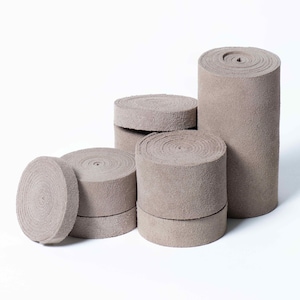 Strips of Suede Leather Light Grey 24 48 60 Inches Length 4-4.5 oz.Three Eighths-4 Inch Width For Jewelry Making Leather Crafters, Hat Bands