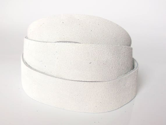 Hat Bands 48 and up to 60 Inches Length 4-4.5 oz Thick For Jewelry Making Leather Crafters Strips of Suede Leather White up to 24