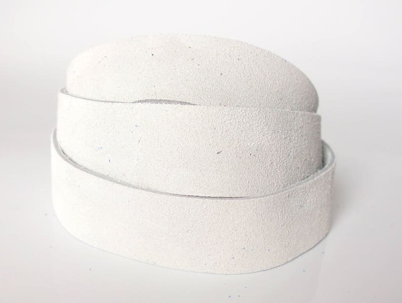 Hat Bands 48 and up to 60 Inches Length 4-4.5 oz Thick For Jewelry Making Leather Crafters Strips of Suede Leather White up to 24