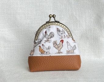 Coin Purse Clasp Chicken Wallet Coin Purse Kiss Clasp Faux Leather Chicken