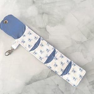 Jewelry Travel Organizer Roll Case Cotton Fabric Snap Closure Pouch Storage Accessory Holder Bag Compact Trip Essentials Bridesmaid Gift Gym bild 9