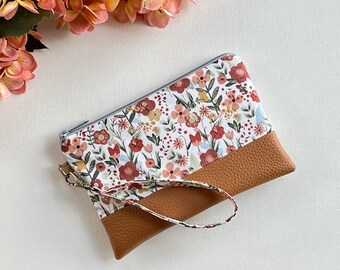 Wristlet Wallet Phone Wristlet Purse Wallet Clutch Floral Gift for Gardener Mom Diaper Bag Accessories Backpack Wallet Organizer Pouch