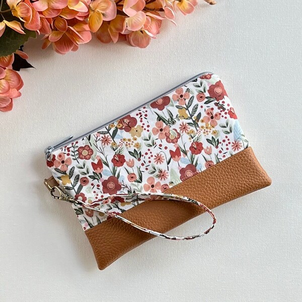 Wristlet Wallet Phone Wristlet Purse Wallet Clutch Floral Gift for Gardener Mom Diaper Bag Accessories Backpack Wallet Organizer Pouch