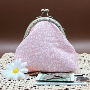 Monedero Cierre Vintage Monedero Monedero Beso Cierre Vintage look Pink Heart Birds Regalo para mamá