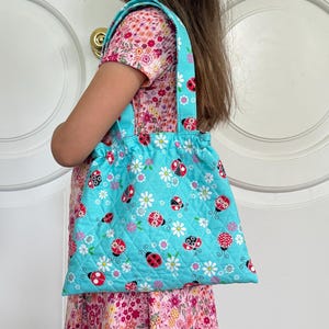 Floral Little Girl Purse and Wallet Set: Quilted Cotton Toddler Bag