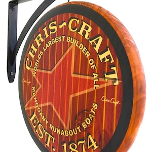 Chris Craft 2 sided wall hanging sign - 12 inch diameter -indoor only