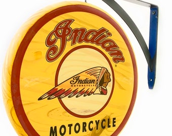 アメリカ　インディアン　バイクの看板　ヴィンテージ1980-1990 USA アメリカ インディアン バイクの看板 ヴィンテージ1980-1990 USA