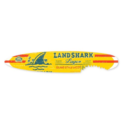 LandShark Surfboard Wall Decor | Tiki Bar Sign | Beach Bar Wall Art | Tropical Man Cave Decor | Surfboard Wall Sign | Coastal Bar Decor