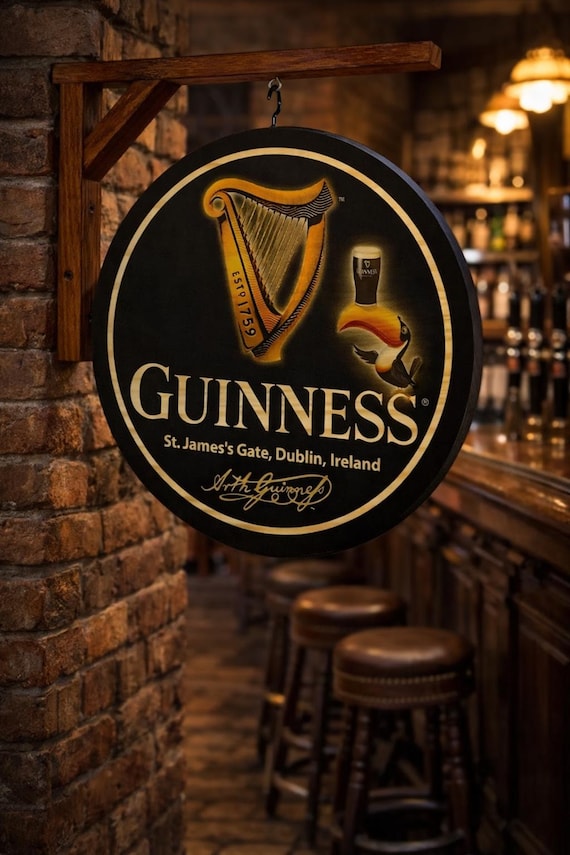 Guinness - Petit écriteau métal Homard & Poisson pub Irlande