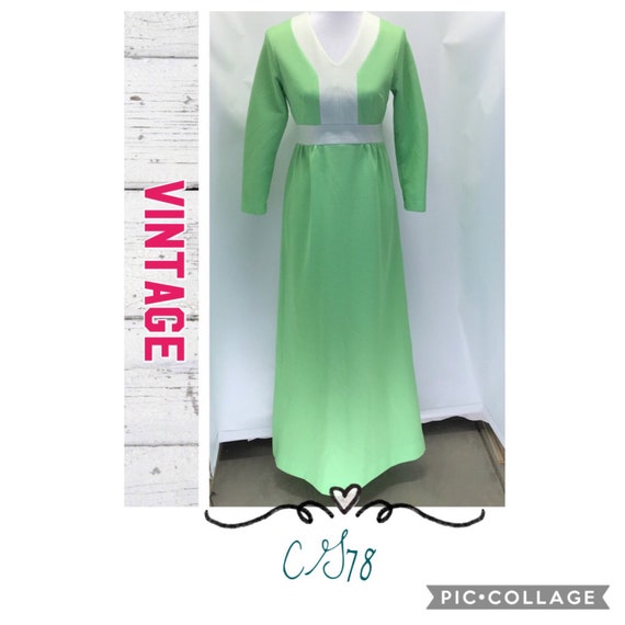 Vintage 1960’s long sleeve maxi dress- size 8