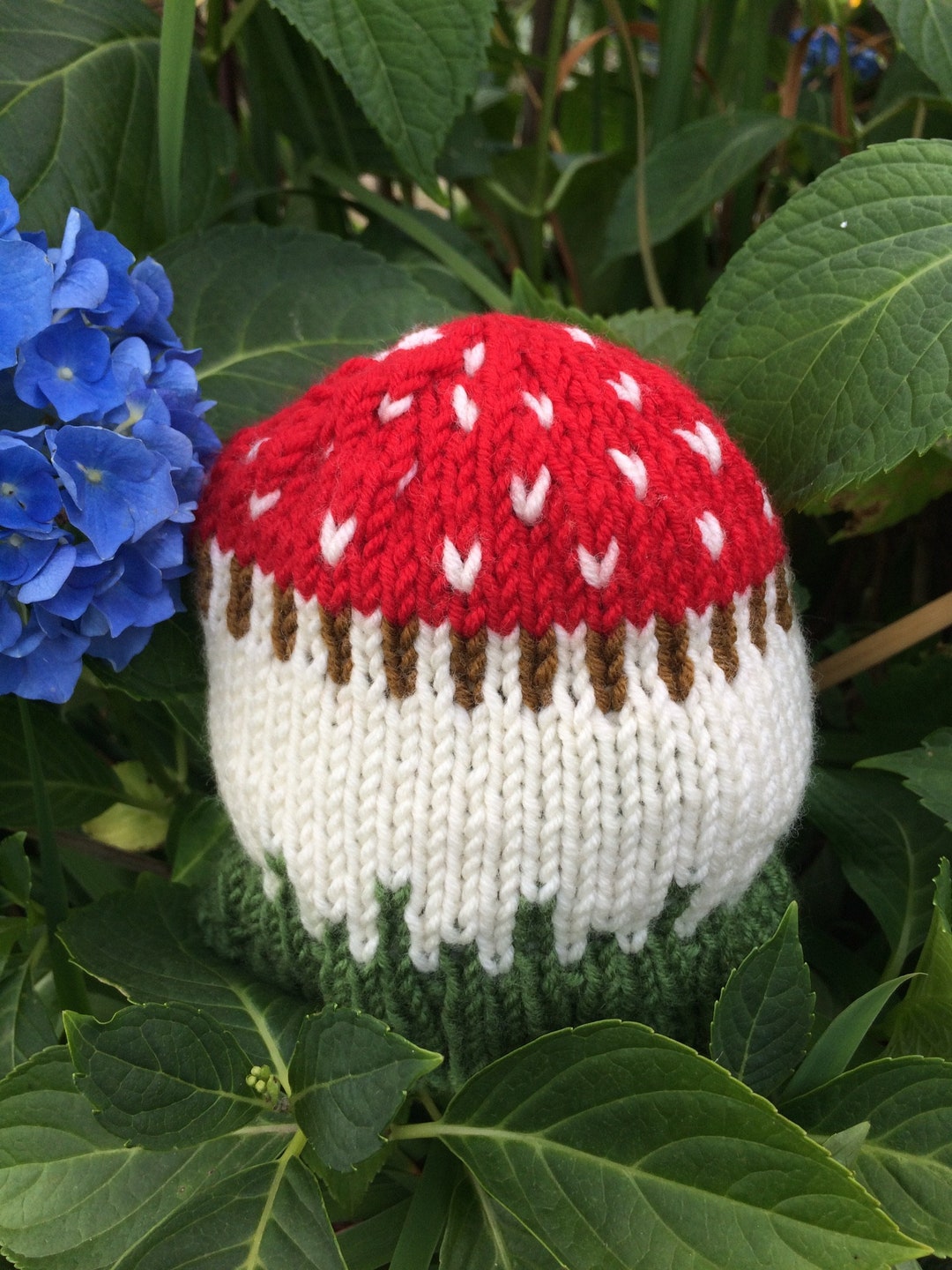 Baby Premium Wool Knit Suit with Mushroom Design – Red (2-Piece + Cap) main image 1