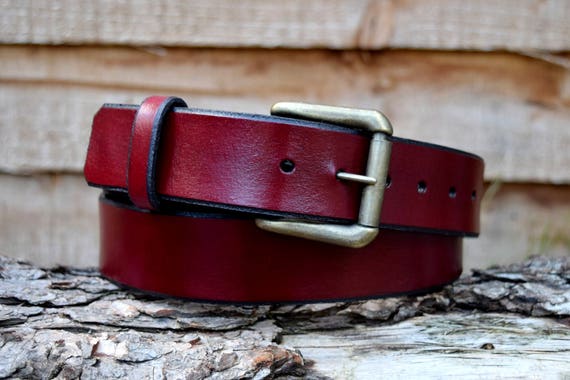 Oxblood leather belt hotsell