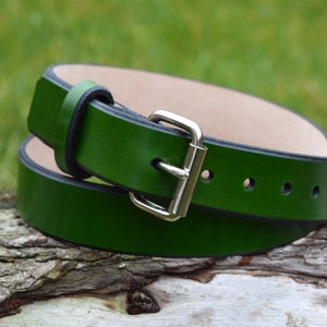 Green leather belt hotsell