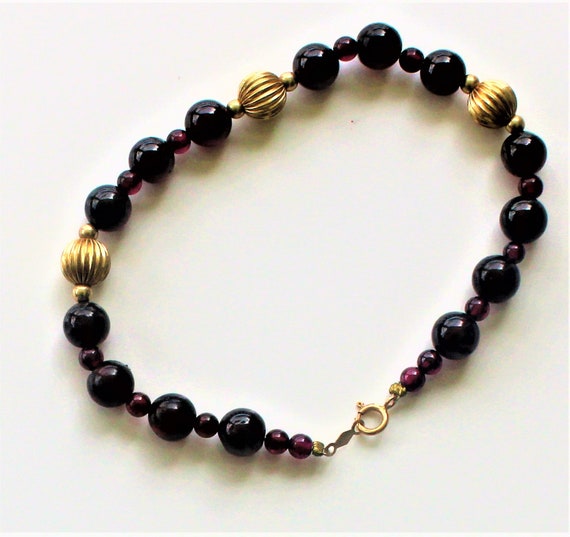 Bracelet-genuine round Amethyst beads and 14K Gol… - image 3