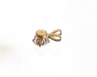 Solid 14 K Gold and cubic zirconia Charm vintage, unused.