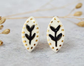 Nature earrings Twig porcelain earrings Woodland jewelry Minimal jewellery Nature lover gift Little luxuries Anniversary gift