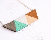 Pepa lederen ketting geometrische ketting minimalistische sieraden Upcycled sieraden verjaardag cadeau